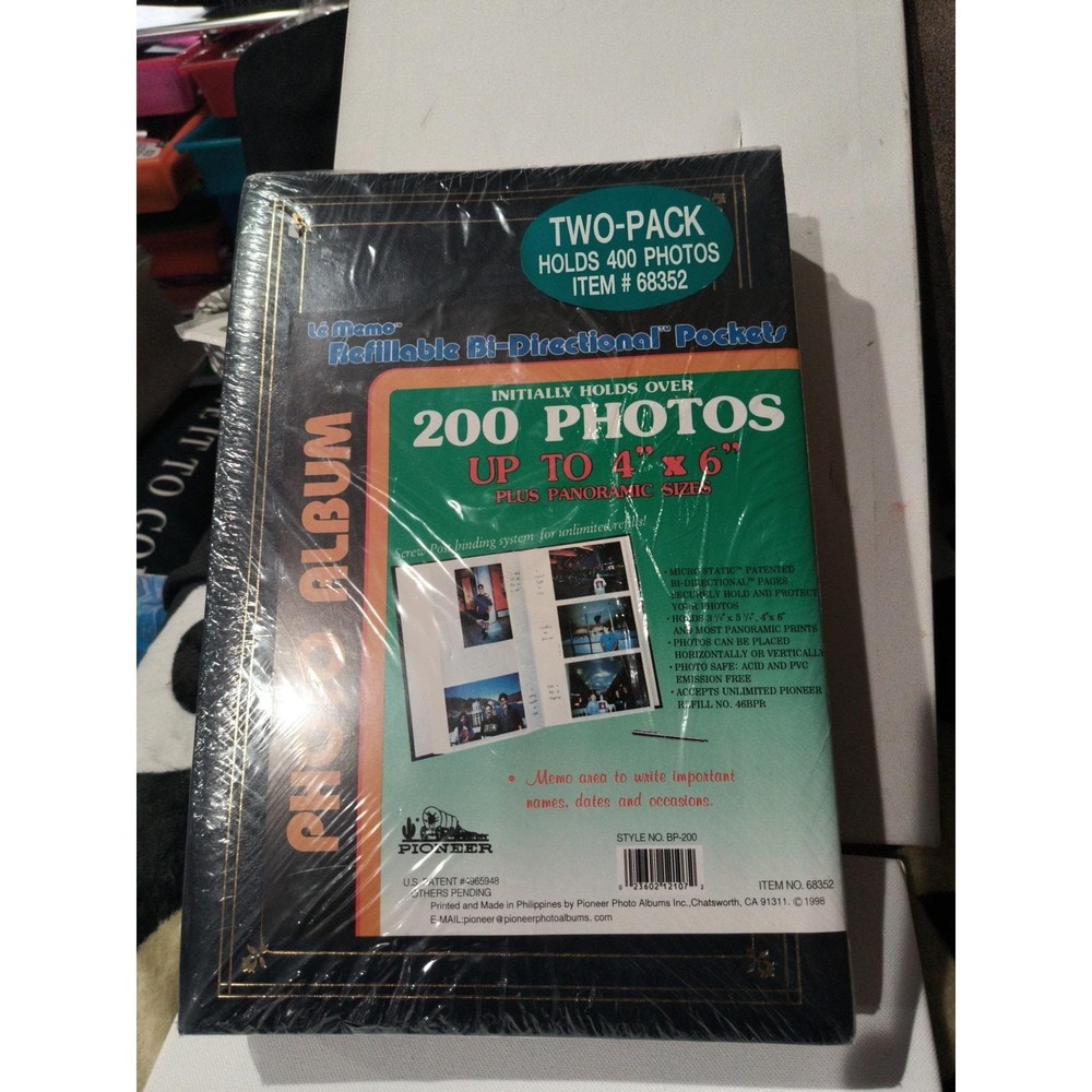 Pack of 2 Pioneer Bi-Directional 4 x 6 Photo Album Holds 200 Each Blue Sealed